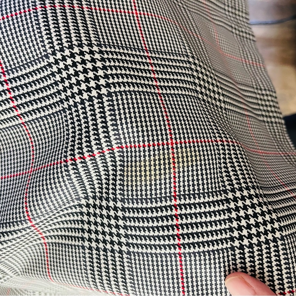 M&S black white plaid houndstooth lightweight trench belted jacket medium - Picture 9 of 9